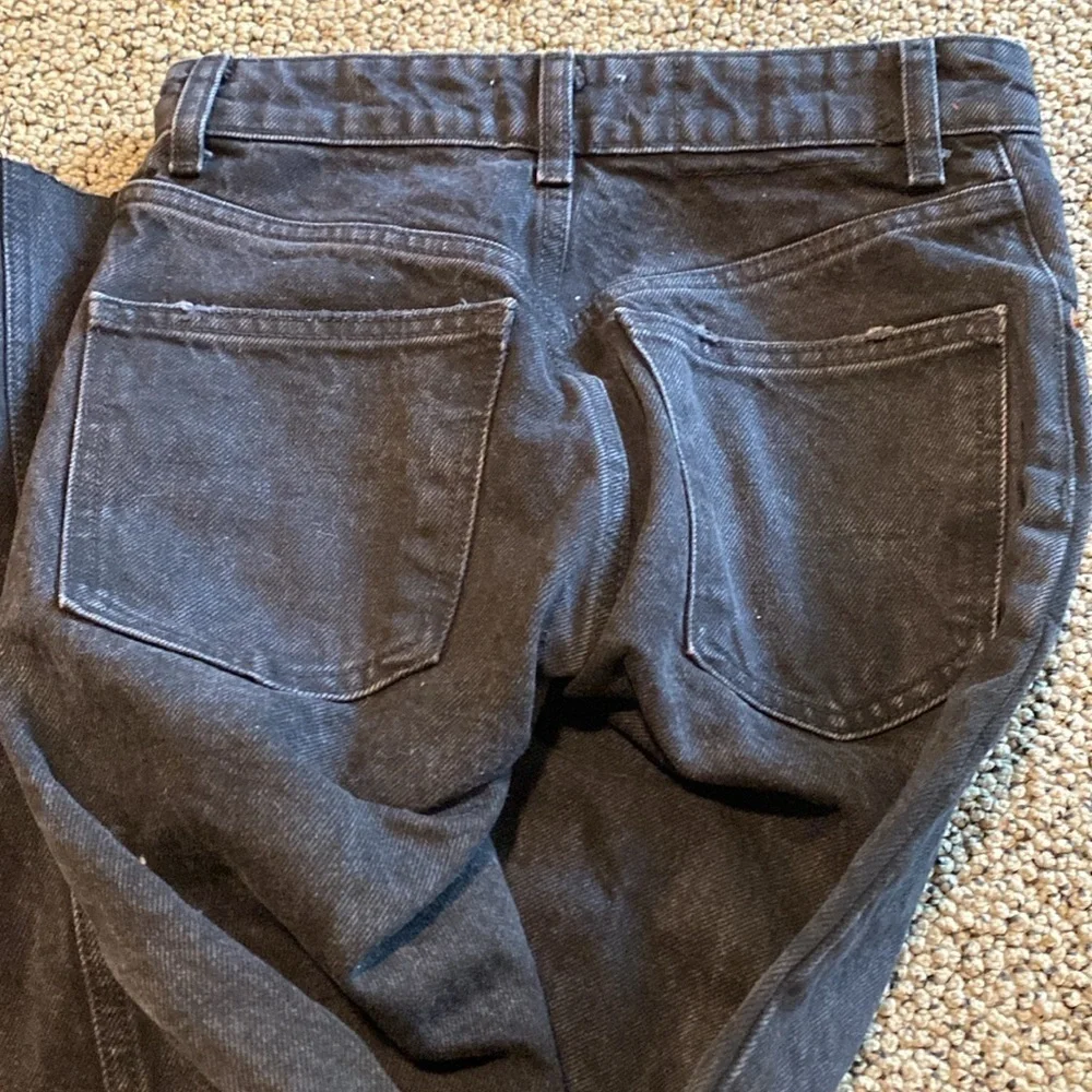 Zara Black Distressed wide Legged Jeans Size 0 in EUC